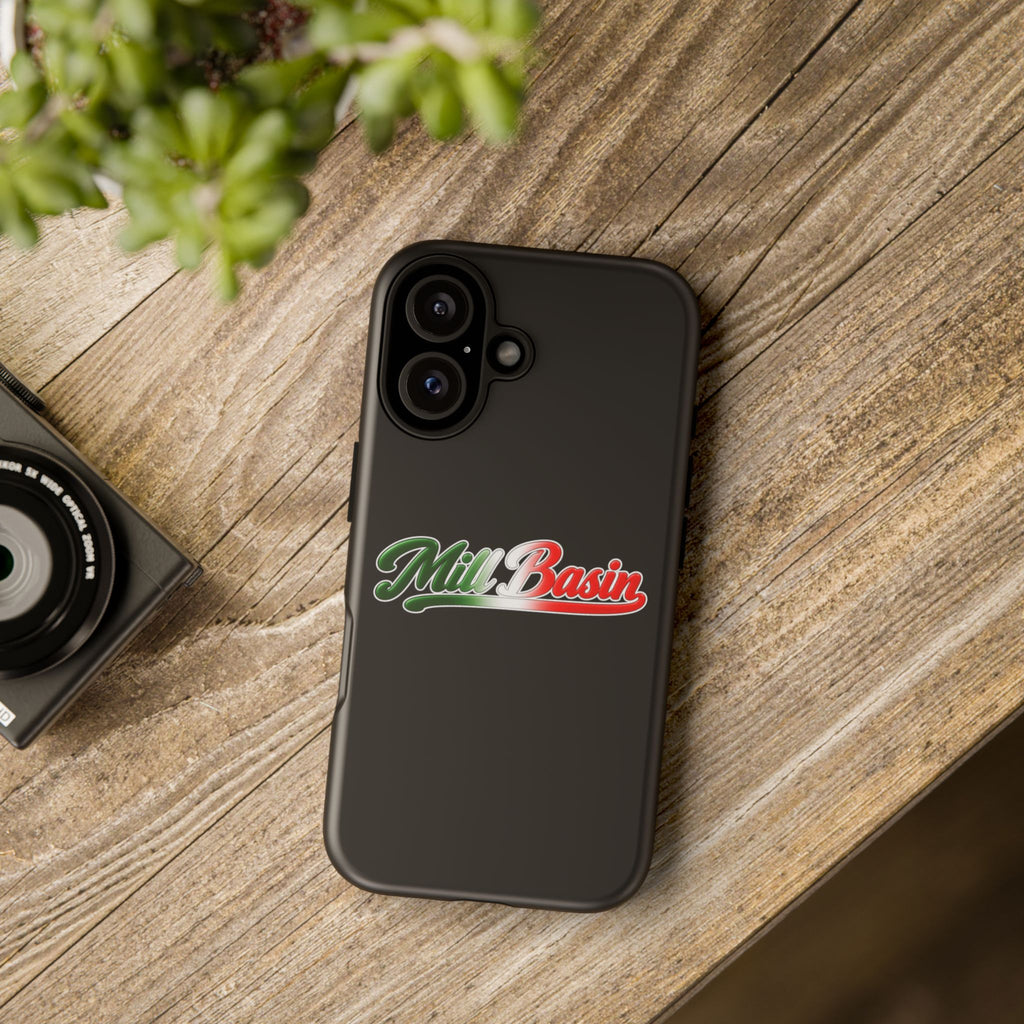 Mill Basin Black Phone Case, Tough Cases for iPhone, Gift for Italians, Stylish Phone Cover, Unique Phone Accessory