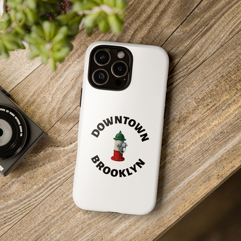 Downtown Brooklyn White Phone Case, Urban Style Phone Cover, Tough Smartphone Case, Gift for Italian Heritage, Fun Streetwear Accessories