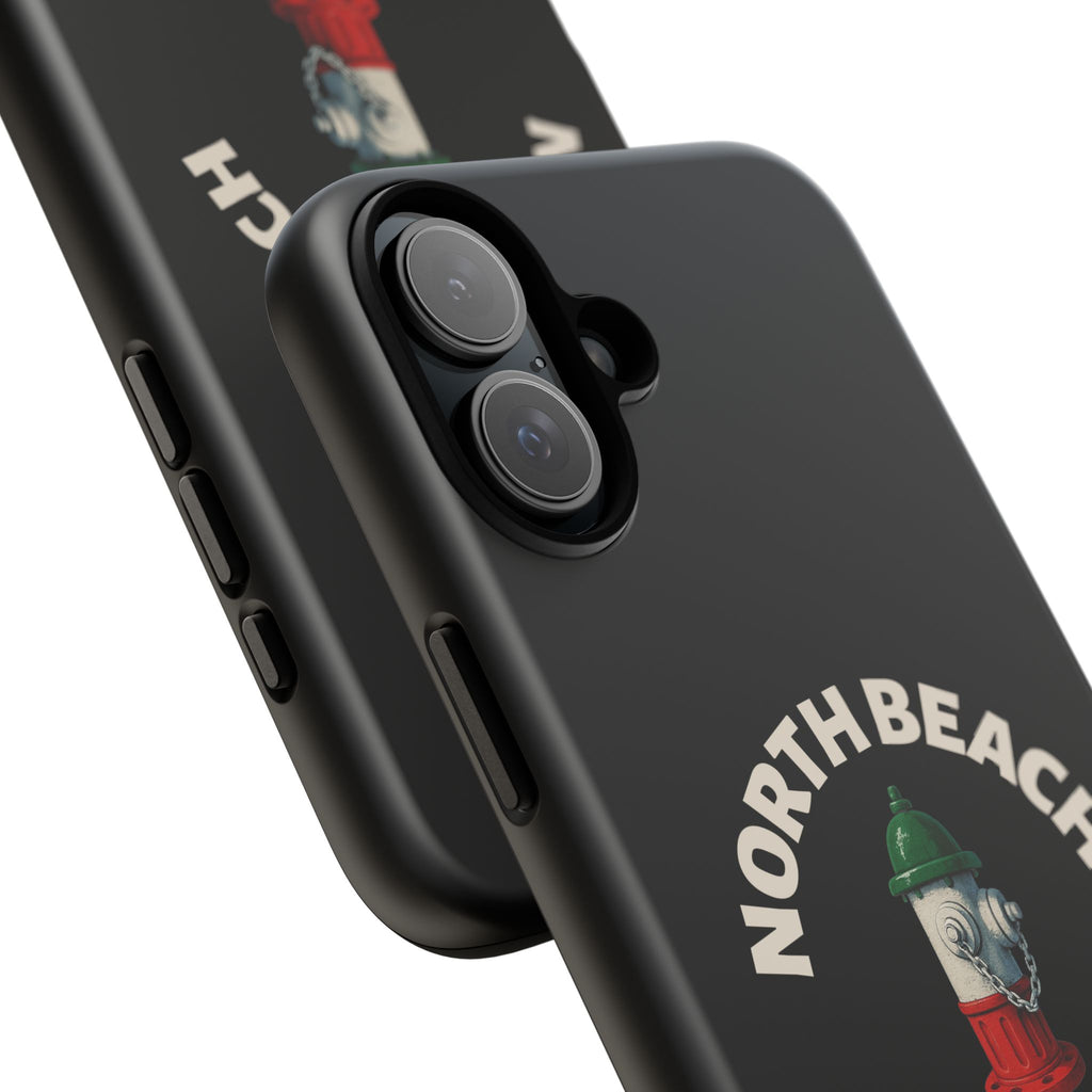 North Beach Italian Black Phone Case, Tough Cases for iPhone, Gift for Italians, Stylish Phone Cover, Unique Phone Accessory