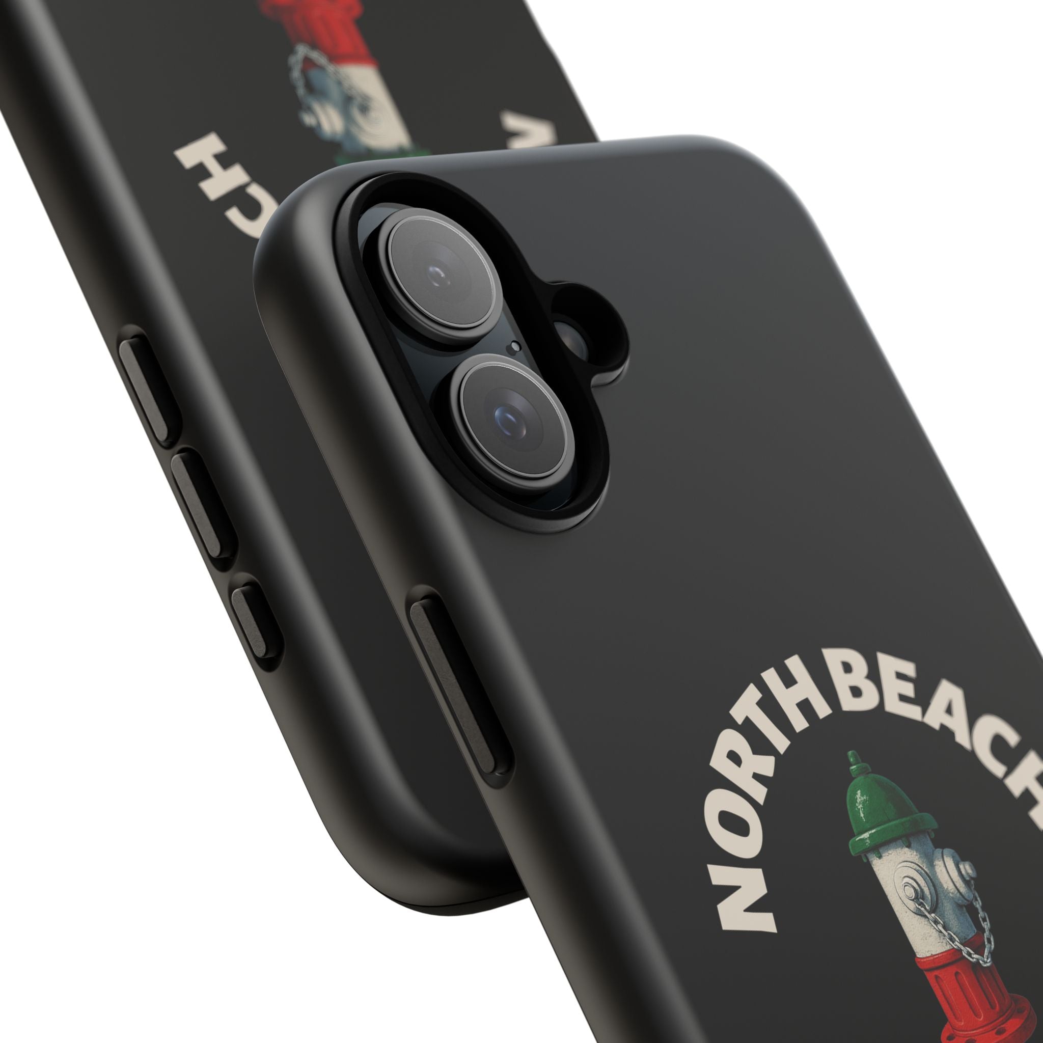 North Beach Italian Black Phone Case, Tough Cases for iPhone, Gift for Italians, Stylish Phone Cover, Unique Phone Accessory