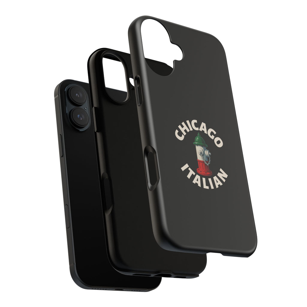 Chicago Italian Black Phone Case, Tough Cases for iPhone, Gift for Italians, Stylish Phone Cover, Unique Phone Accessory