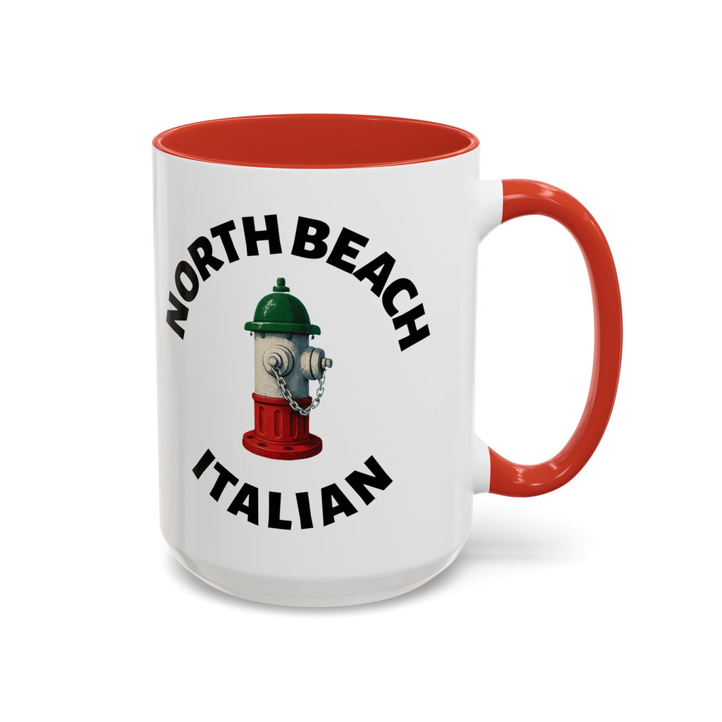 North Beach Coffee Mug with Fire Hydrant Design, Unique Gift for Italians, Fun Kitchen Decor