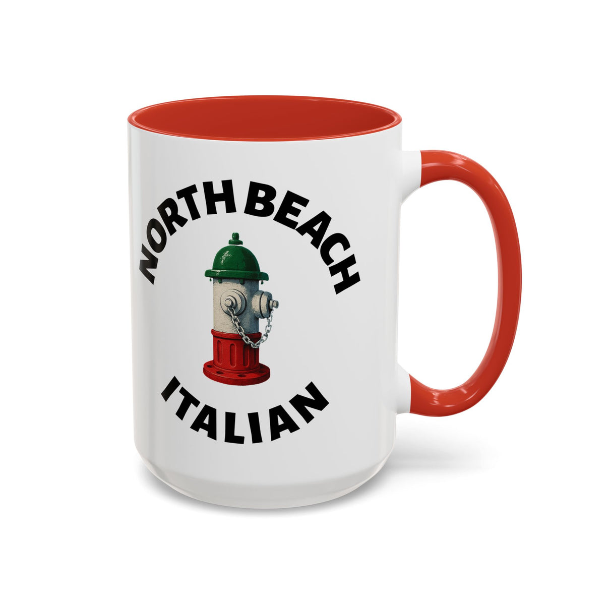 North Beach Coffee Mug with Fire Hydrant Design, Unique Gift for Italians, Fun Kitchen Decor