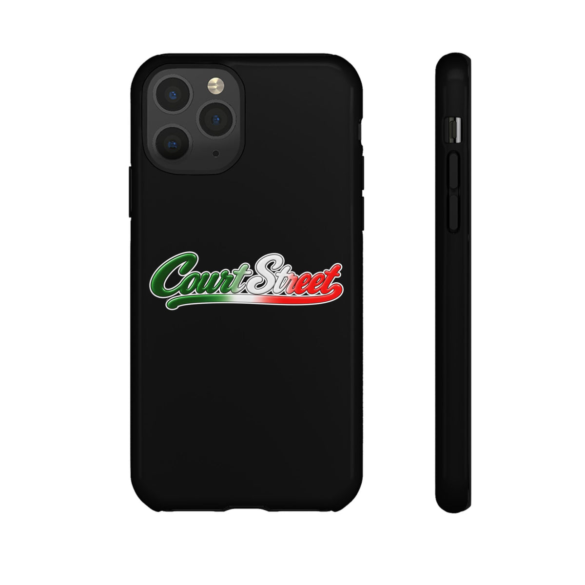 Court Street Black Phone Case, Tough Cases for iPhone, Gift for Italians, Stylish Phone Cover, Unique Phone Accessory