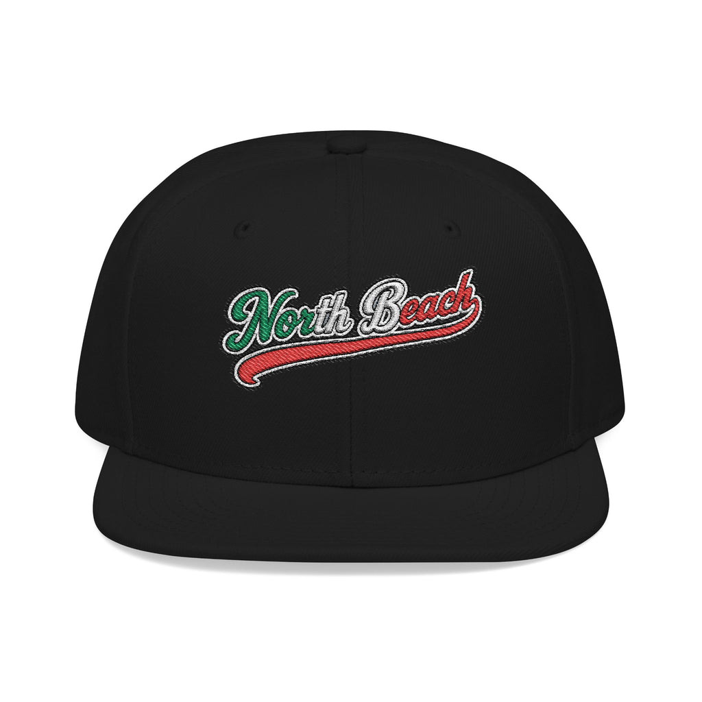 North Beach Italian Embroidered Snapback Hat | Street Sign Patch Cap