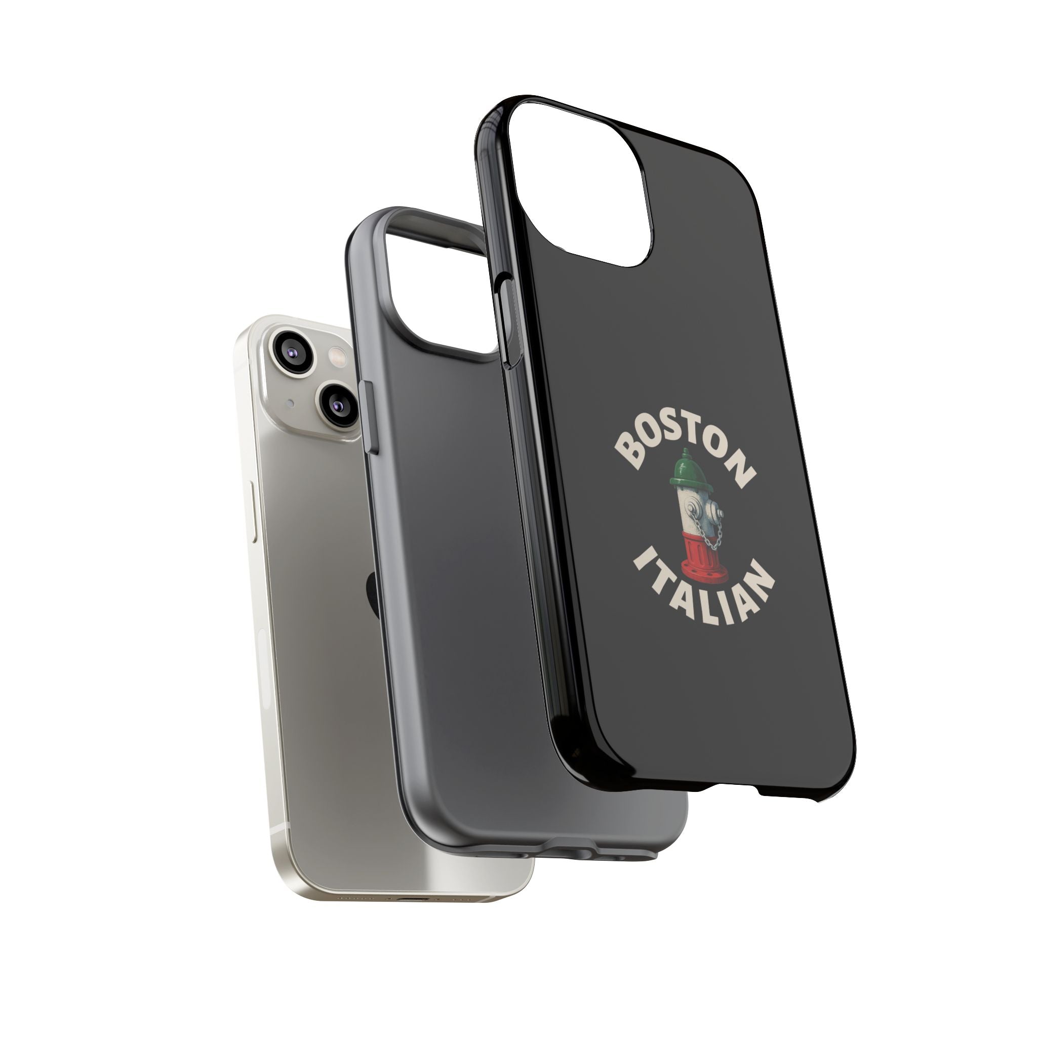 Boston Italian Black Phone Case, Tough Cases for iPhone, Gift for Italians, Stylish Phone Cover, Unique Phone Accessory