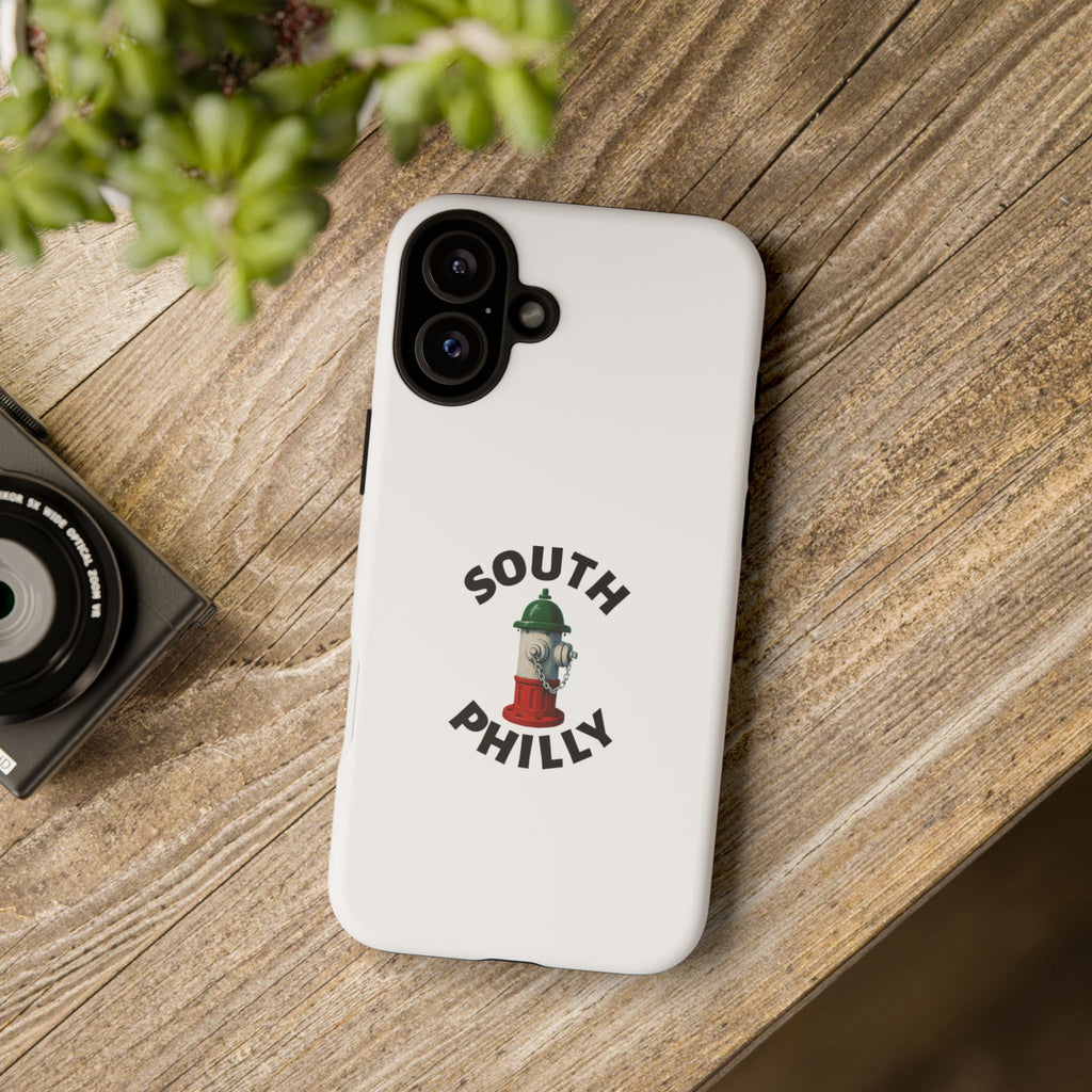South Philly White Phone Case, Urban Style Phone Cover, Tough Smartphone Case, Gift for Italian Heritage, Fun Streetwear Accessories
