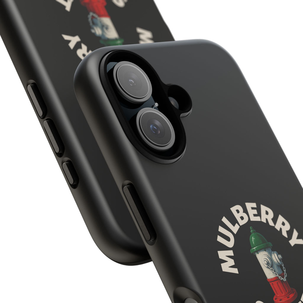 Mulberry Street Black Phone Case, Tough Cases for iPhone, Gift for Italians, Stylish Phone Cover, Unique Phone Accessory