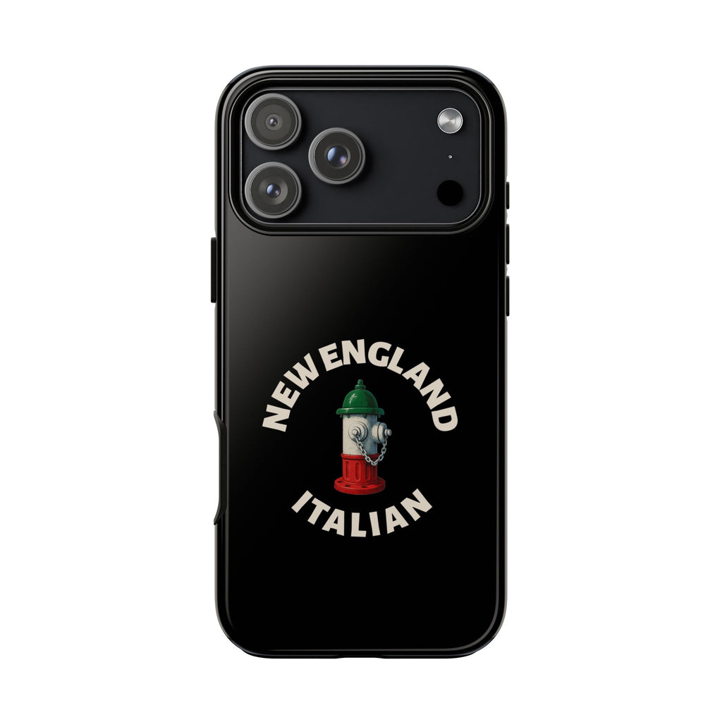 New England Italian Black Phone Case, Tough Cases for iPhone, Gift for Italians, Stylish Phone Cover, Unique Phone Accessory