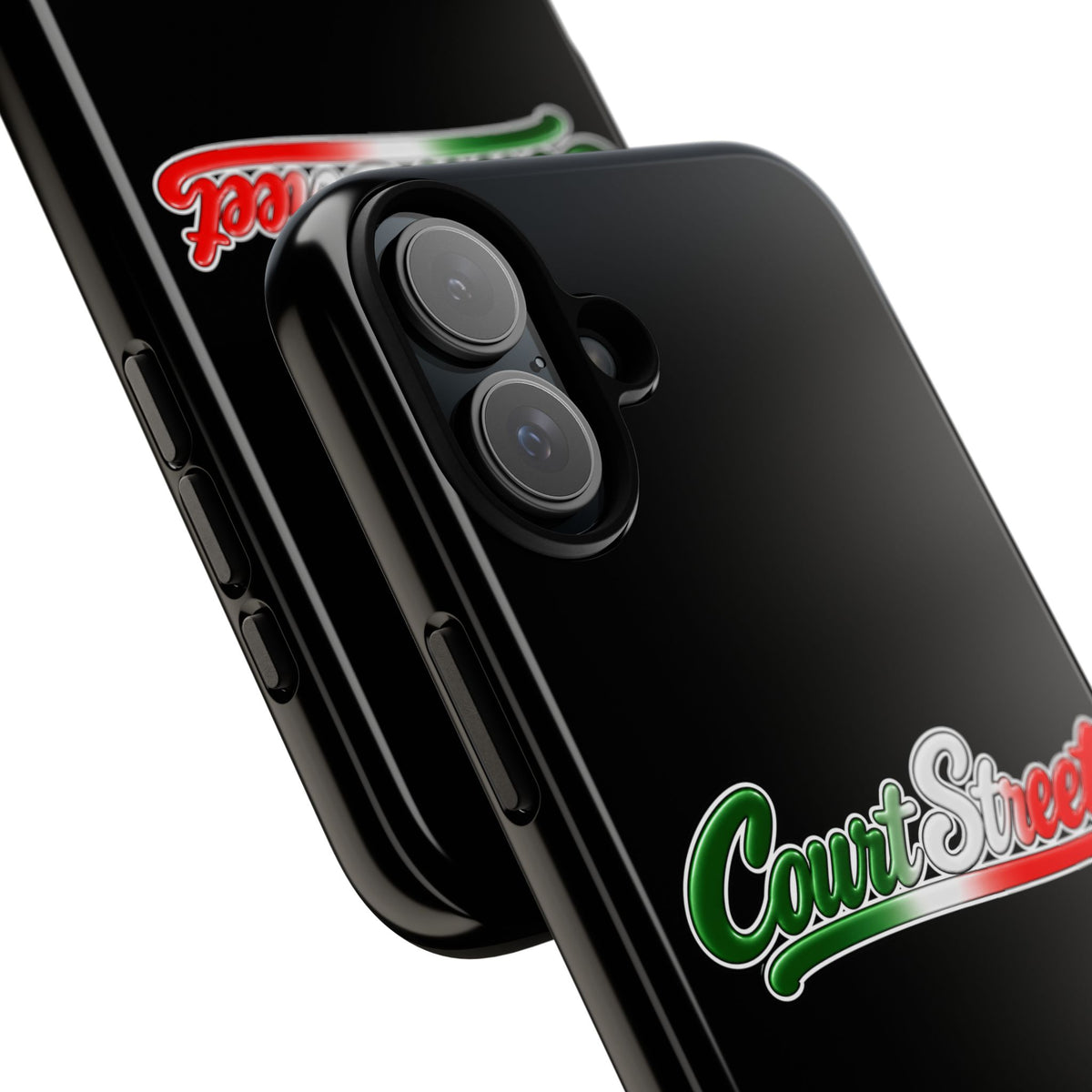 Court Street Black Phone Case, Tough Cases for iPhone, Gift for Italians, Stylish Phone Cover, Unique Phone Accessory