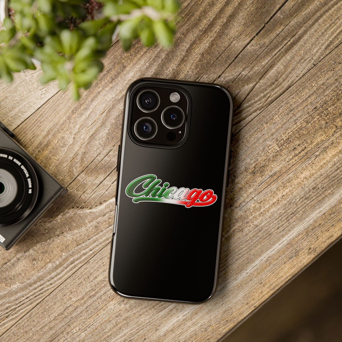 Chicago Black Phone Case, Tough Cases for iPhone, Gift for Italians, Stylish Phone Cover, Unique Phone Accessory
