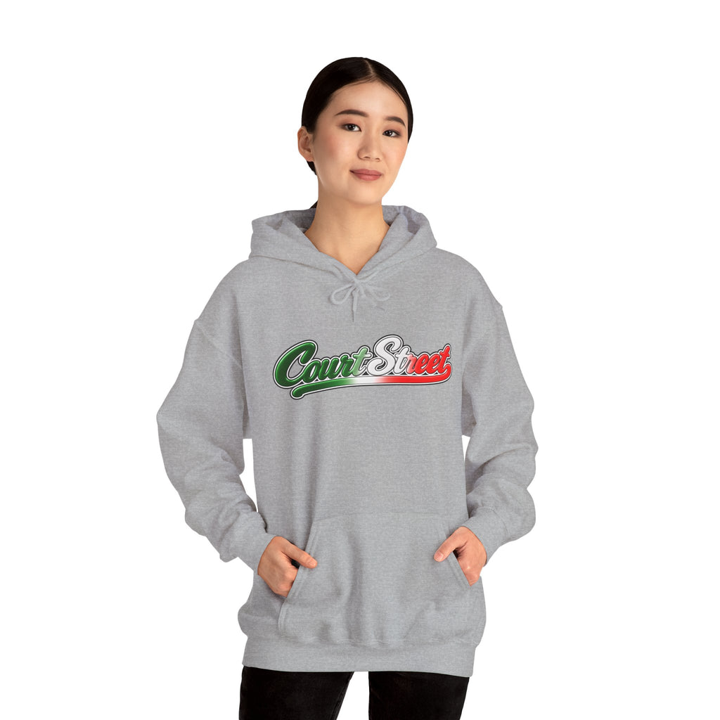 Court Street Hoodie — Italian Flag Script Pullover