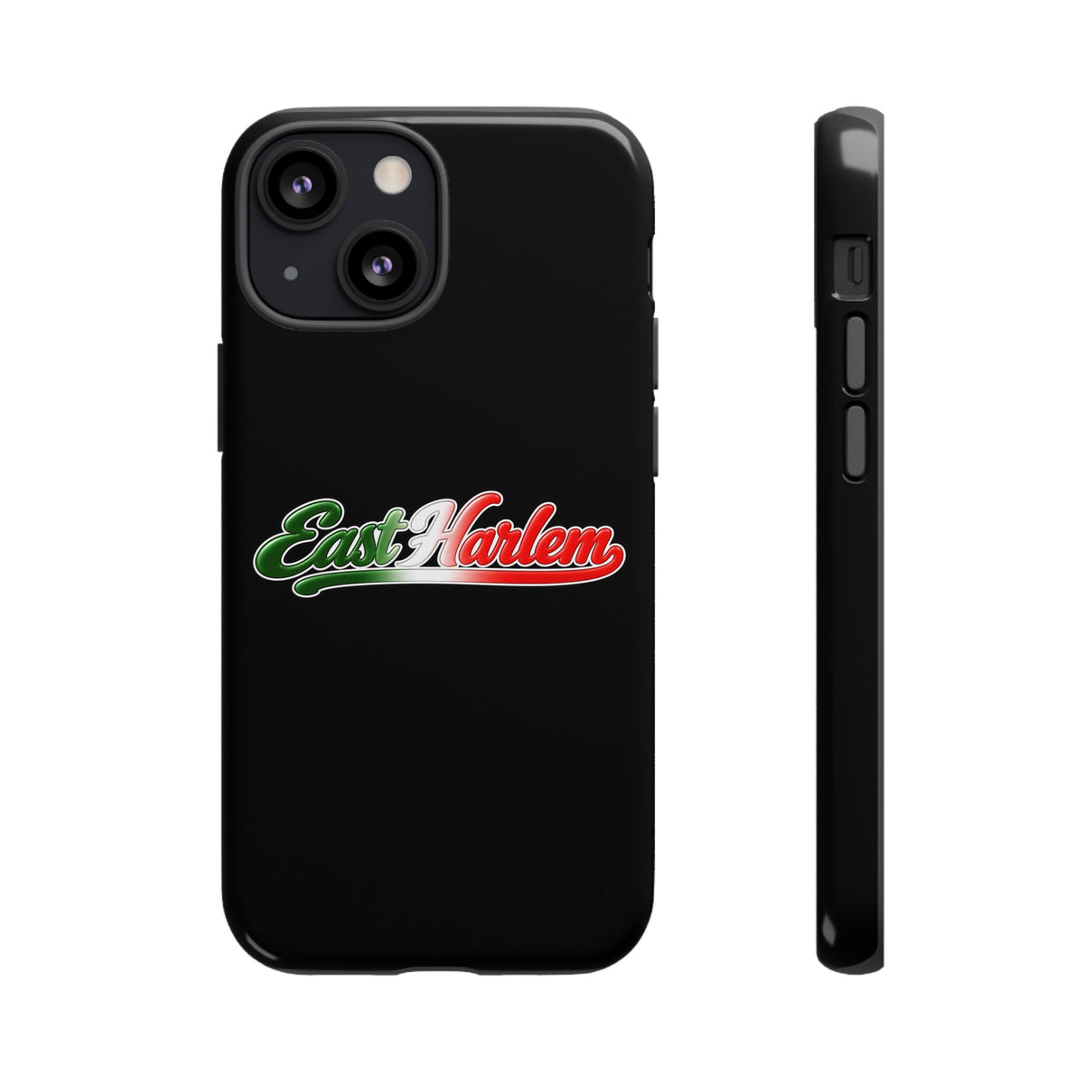 East Harlem Black Phone Case, Tough Cases for iPhone, Gift for Italians, Stylish Phone Cover, Unique Phone Accessory