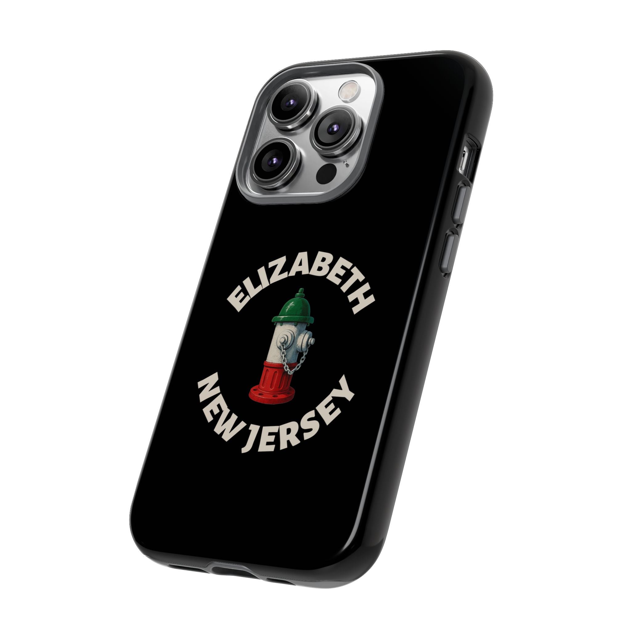 Elizabeth New Jersey Black Phone Case, Tough Cases for iPhone, Gift for Italians, Stylish Phone Cover, Unique Phone Accessory