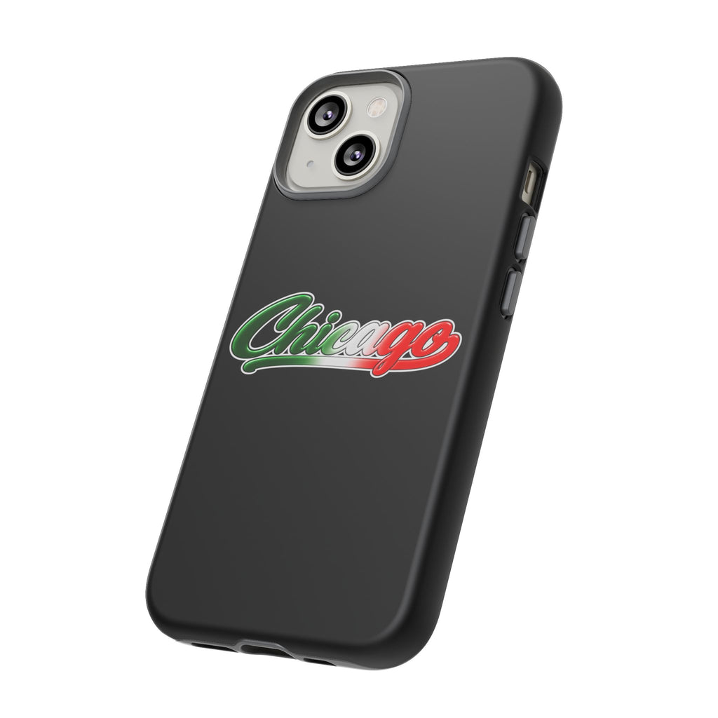 Chicago Black Phone Case, Tough Cases for iPhone, Gift for Italians, Stylish Phone Cover, Unique Phone Accessory
