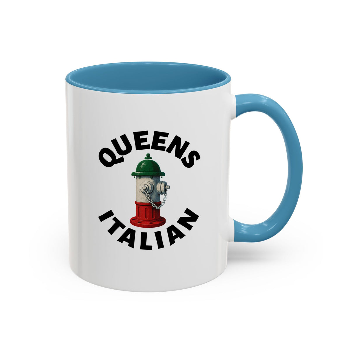 Queens Coffee Mug with Fire Hydrant Design, Unique Gift for Italians, Fun Kitchen Decor