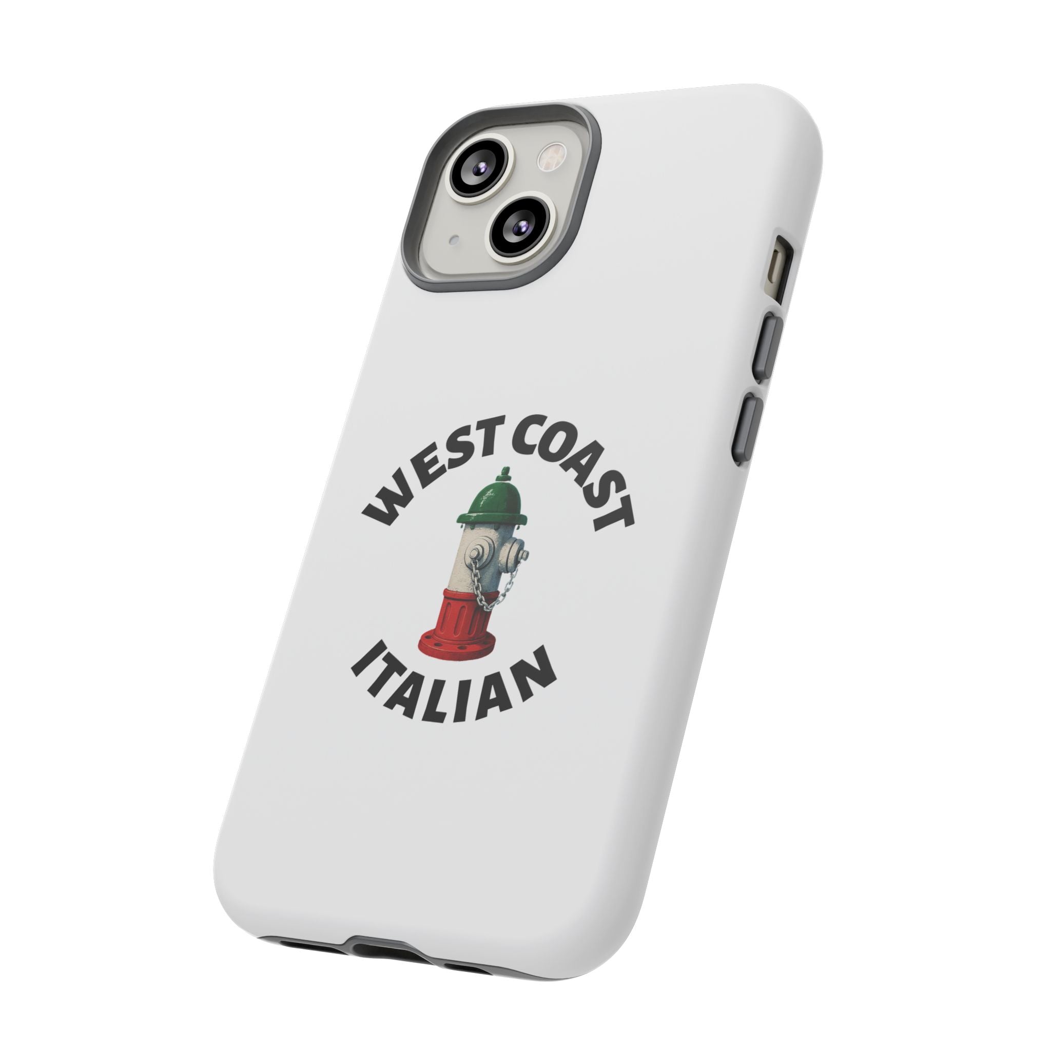 West Coast Italian White Phone Case, Urban Style Phone Cover, Tough Smartphone Case, Gift for Italian Heritage, Fun Streetwear Accessories