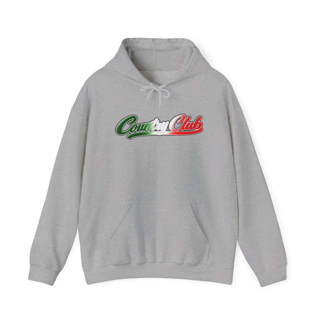 Country Club Hoodie — Italian Flag Script Pullover