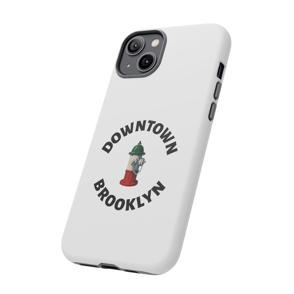 Downtown Brooklyn White Phone Case, Urban Style Phone Cover, Tough Smartphone Case, Gift for Italian Heritage, Fun Streetwear Accessories