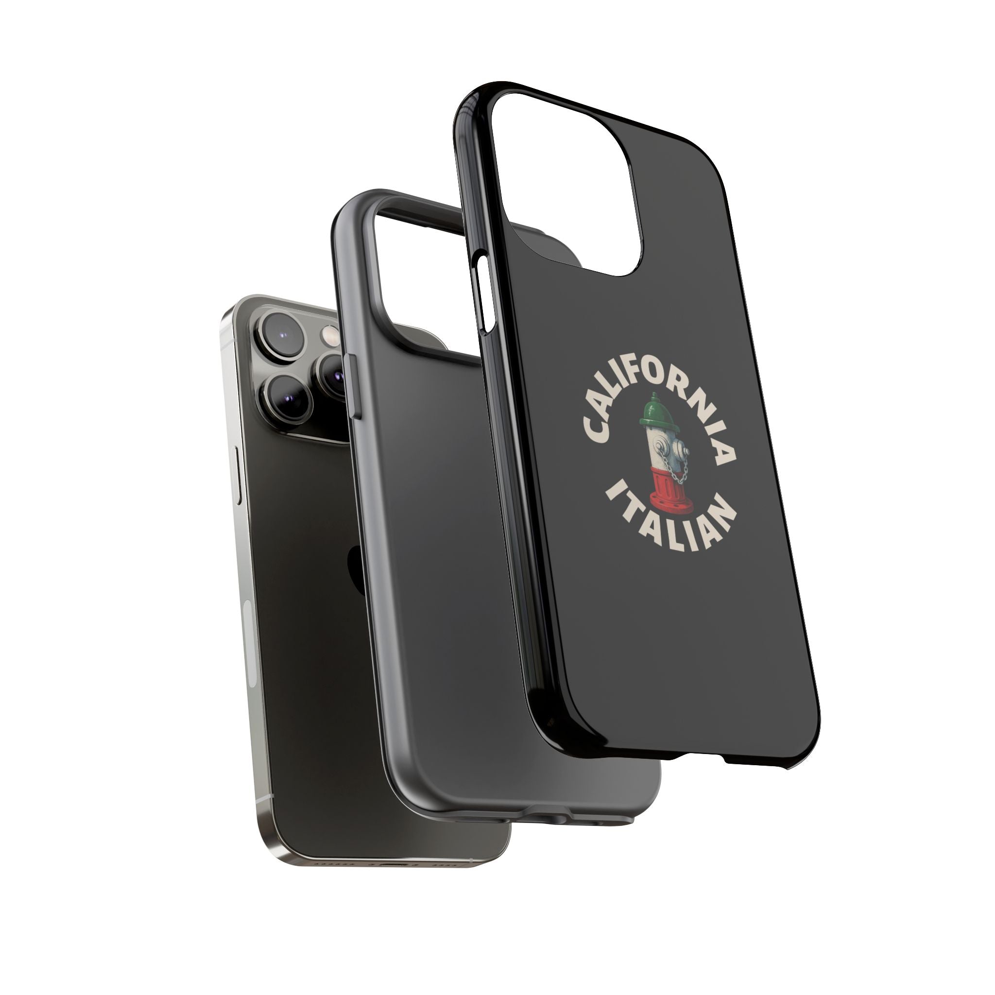 California Italian Black Phone Case, Tough Cases for iPhone, Gift for Italians, Stylish Phone Cover, Unique Phone Accessory