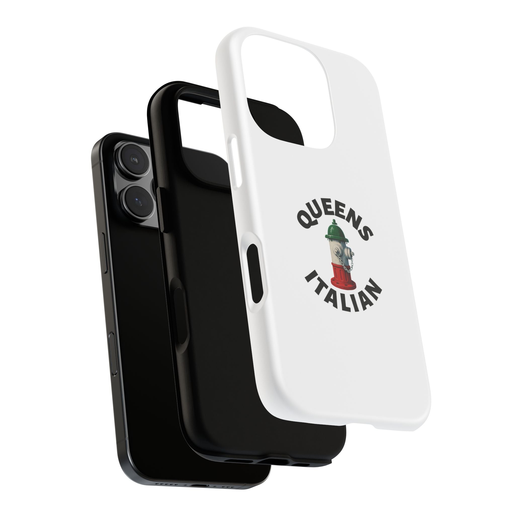 Queens Italian White Phone Case, Urban Style Phone Cover, Tough Smartphone Case, Gift for Italian Heritage, Fun Streetwear Accessories