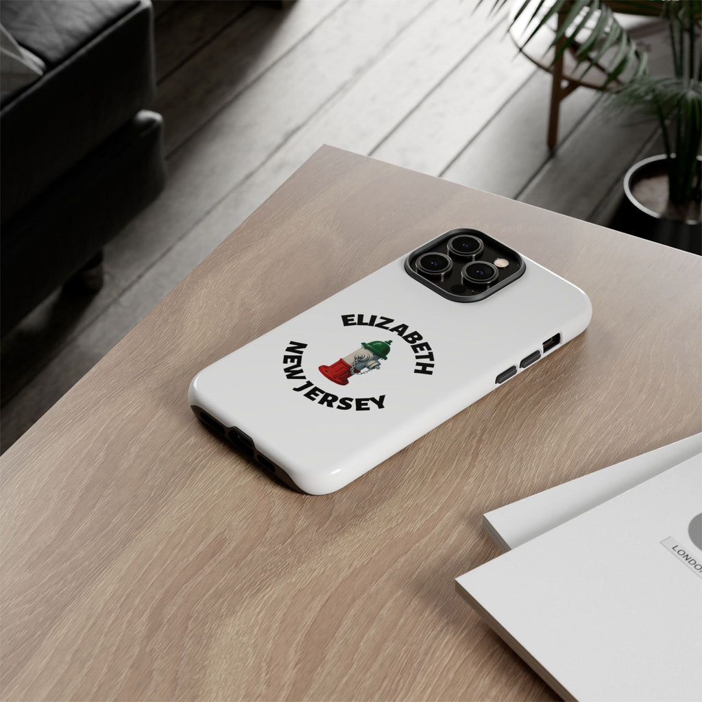 Elizabeth New Jersey White Phone Case, Urban Style Phone Cover, Tough Smartphone Case, Gift for Italian Heritage, Fun Streetwear Accessories