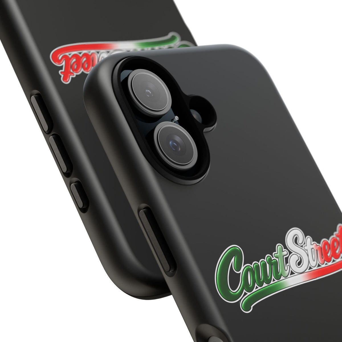 Court Street Black Phone Case, Tough Cases for iPhone, Gift for Italians, Stylish Phone Cover, Unique Phone Accessory