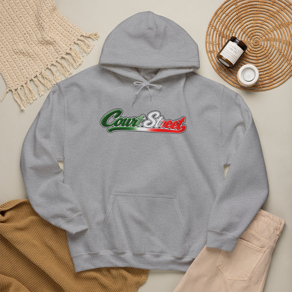 Court Street Hoodie — Italian Flag Script Pullover