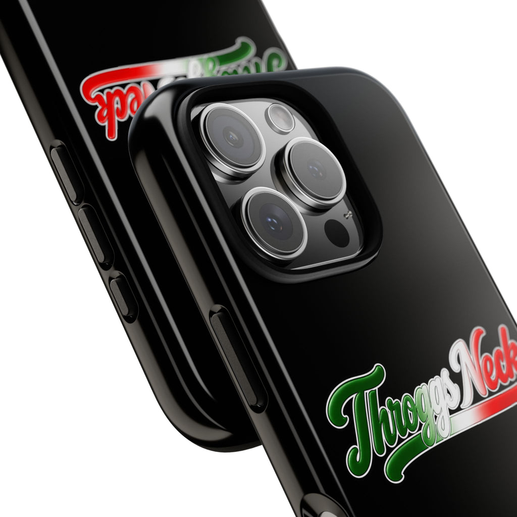 Throggs Neck Black Phone Case, Tough Cases for iPhone, Gift for Italians, Stylish Phone Cover, Unique Phone Accessory
