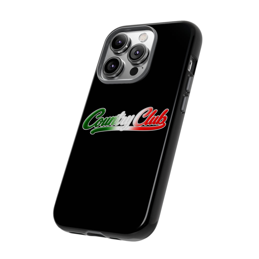 Country Club Black Phone Case, Tough Cases for iPhone, Gift for Italians, Stylish Phone Cover, Unique Phone Accessory