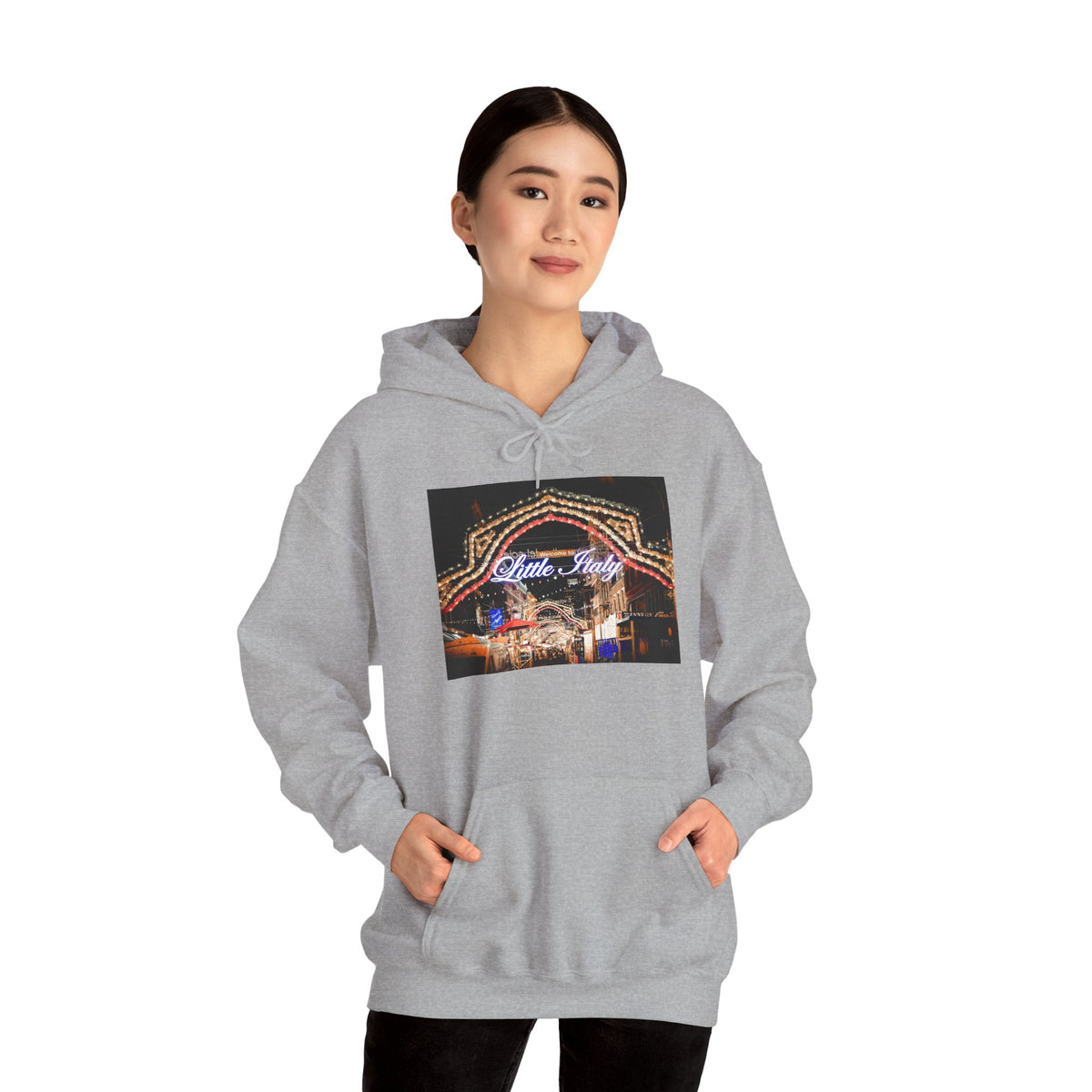 Little Italy Hoodie — Italian Flag Script Pullover