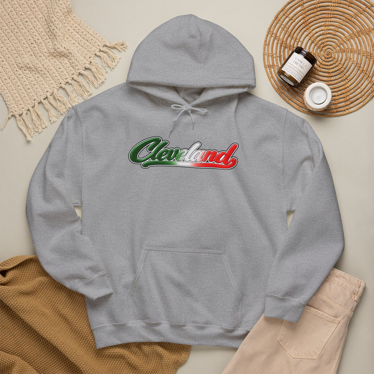 Cleveland Hoodie — Italian Flag Script Pullover