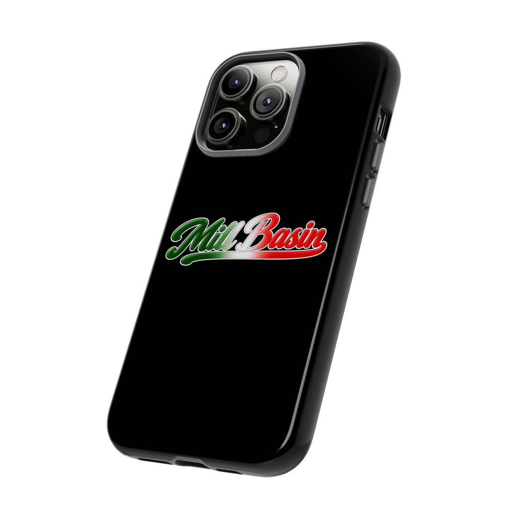 Mill Basin Black Phone Case, Tough Cases for iPhone, Gift for Italians, Stylish Phone Cover, Unique Phone Accessory