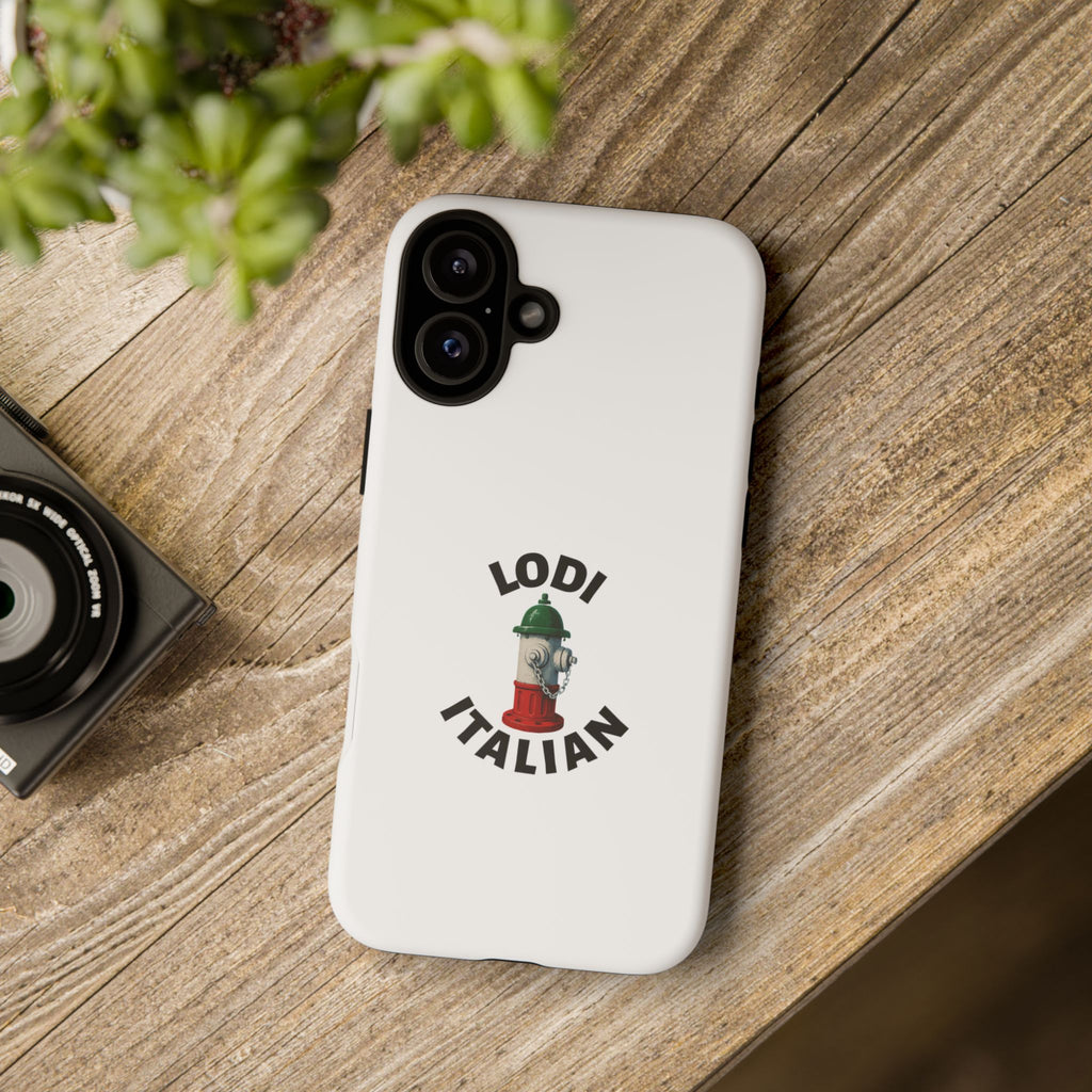 Lodi Italian White Phone Case, Urban Style Phone Cover, Tough Smartphone Case, Gift for Italian Heritage, Fun Streetwear Accessories