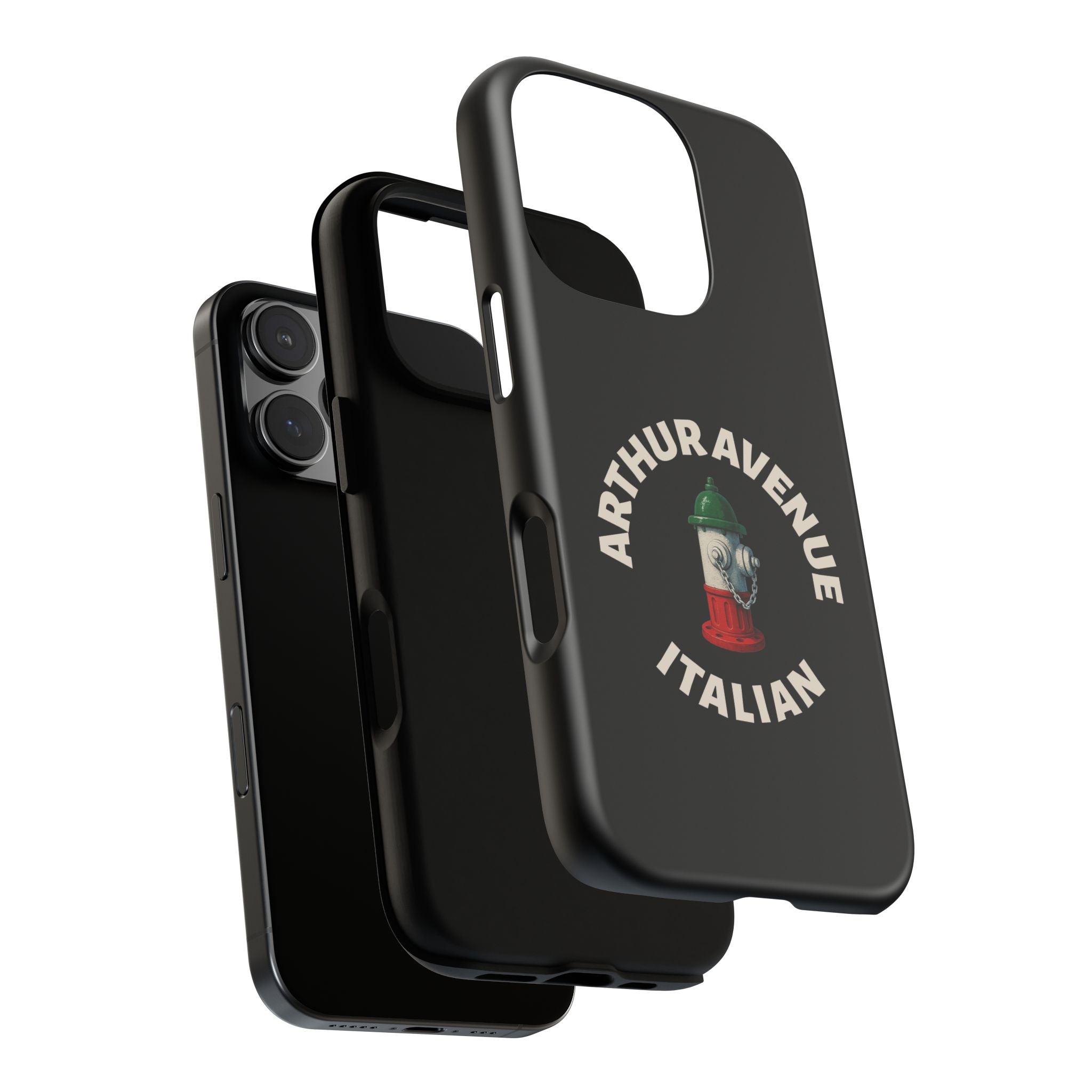 Arthur Avenue Italian Black Phone Case, Tough Cases for iPhone, Gift for Italians, Stylish Phone Cover, Unique Phone Accessory