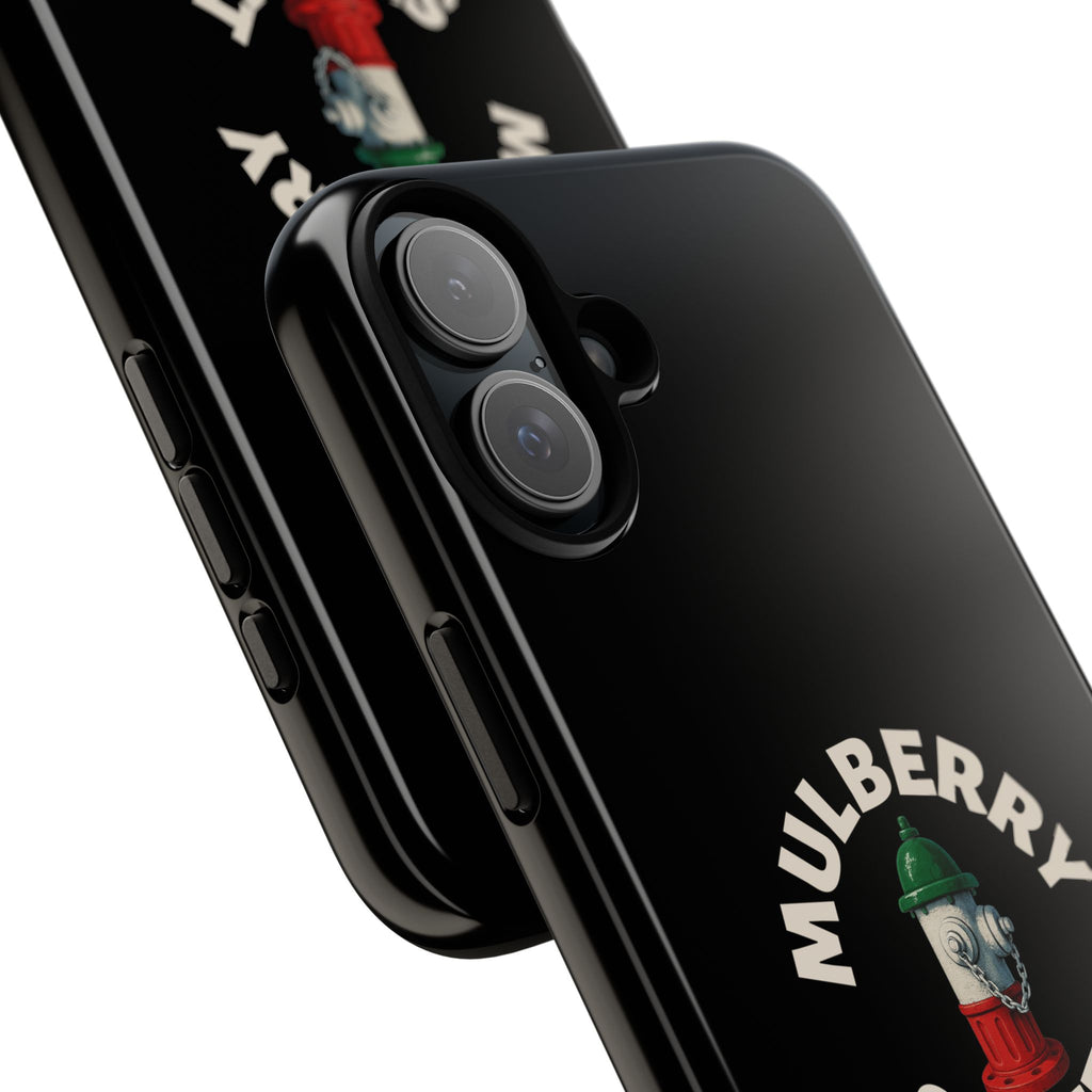 Mulberry Street Black Phone Case, Tough Cases for iPhone, Gift for Italians, Stylish Phone Cover, Unique Phone Accessory