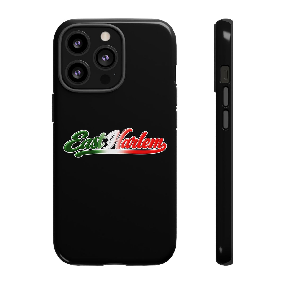 East Harlem Black Phone Case, Tough Cases for iPhone, Gift for Italians, Stylish Phone Cover, Unique Phone Accessory