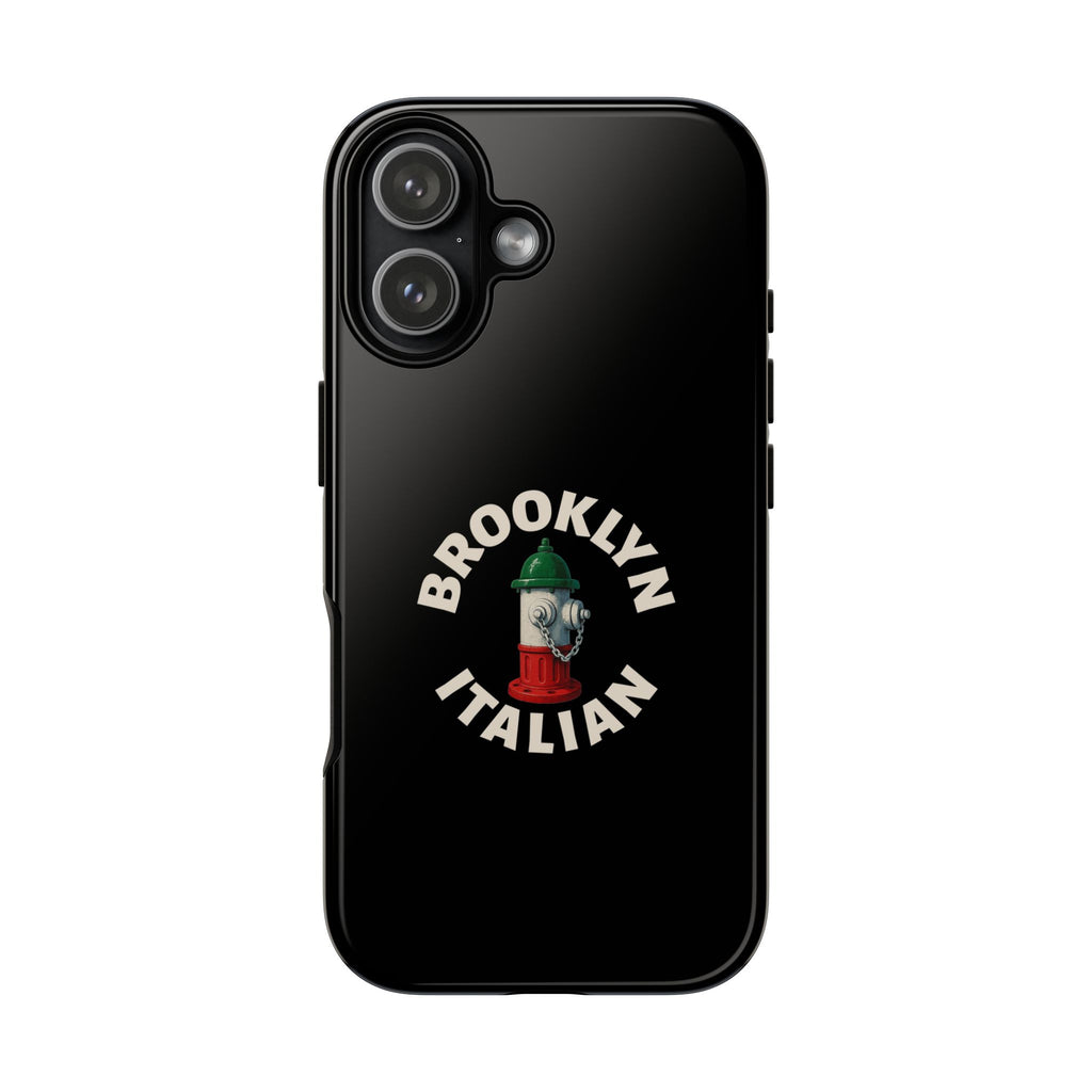 Brooklyn Italian Black Phone Case, Tough Cases for iPhone, Gift for Italians, Stylish Phone Cover, Unique Phone Accessory