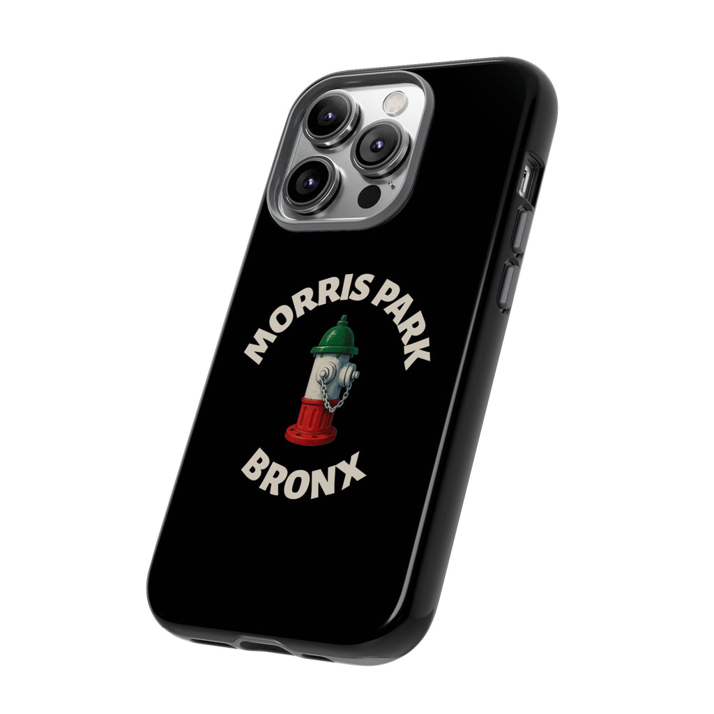 Morris Park Bronx Black Phone Case, Tough Cases for iPhone, Gift for Italians, Stylish Phone Cover, Unique Phone Accessory