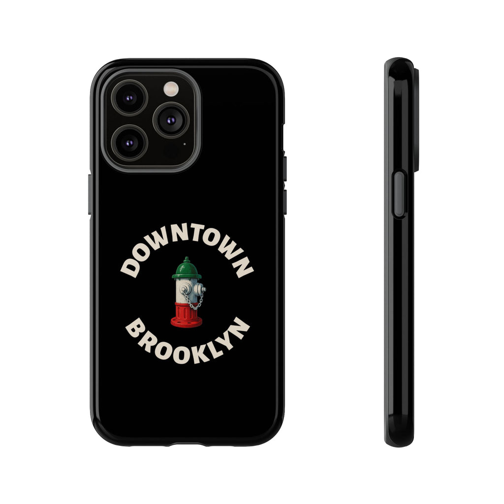 Downtown Brooklyn Black Phone Case, Tough Cases for iPhone, Gift for Italians, Stylish Phone Cover, Unique Phone Accessory