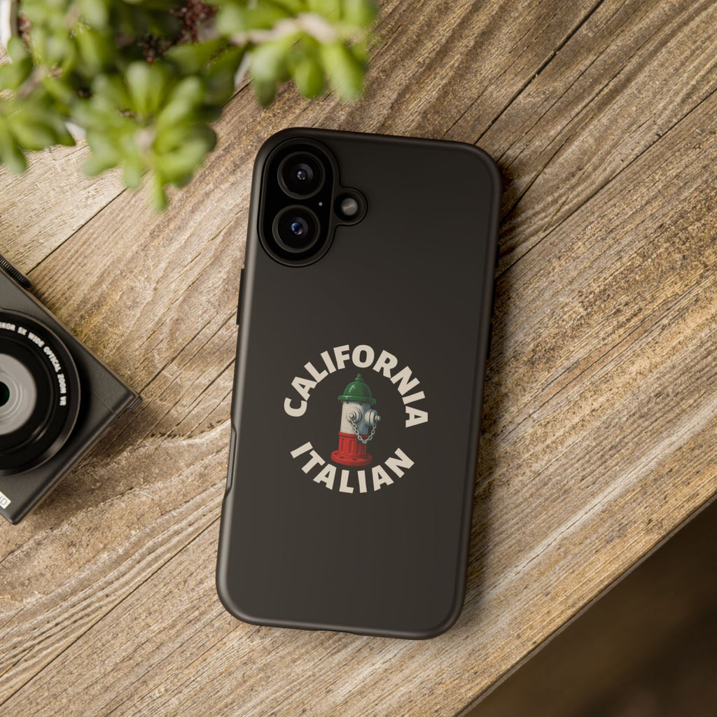 California Italian Black Phone Case, Tough Cases for iPhone, Gift for Italians, Stylish Phone Cover, Unique Phone Accessory