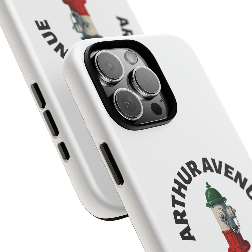 Arthur Avenue Italian White Phone Case, Urban Style Phone Cover, Tough Smartphone Case, Gift for Italian Heritage, Fun Streetwear Accessories
