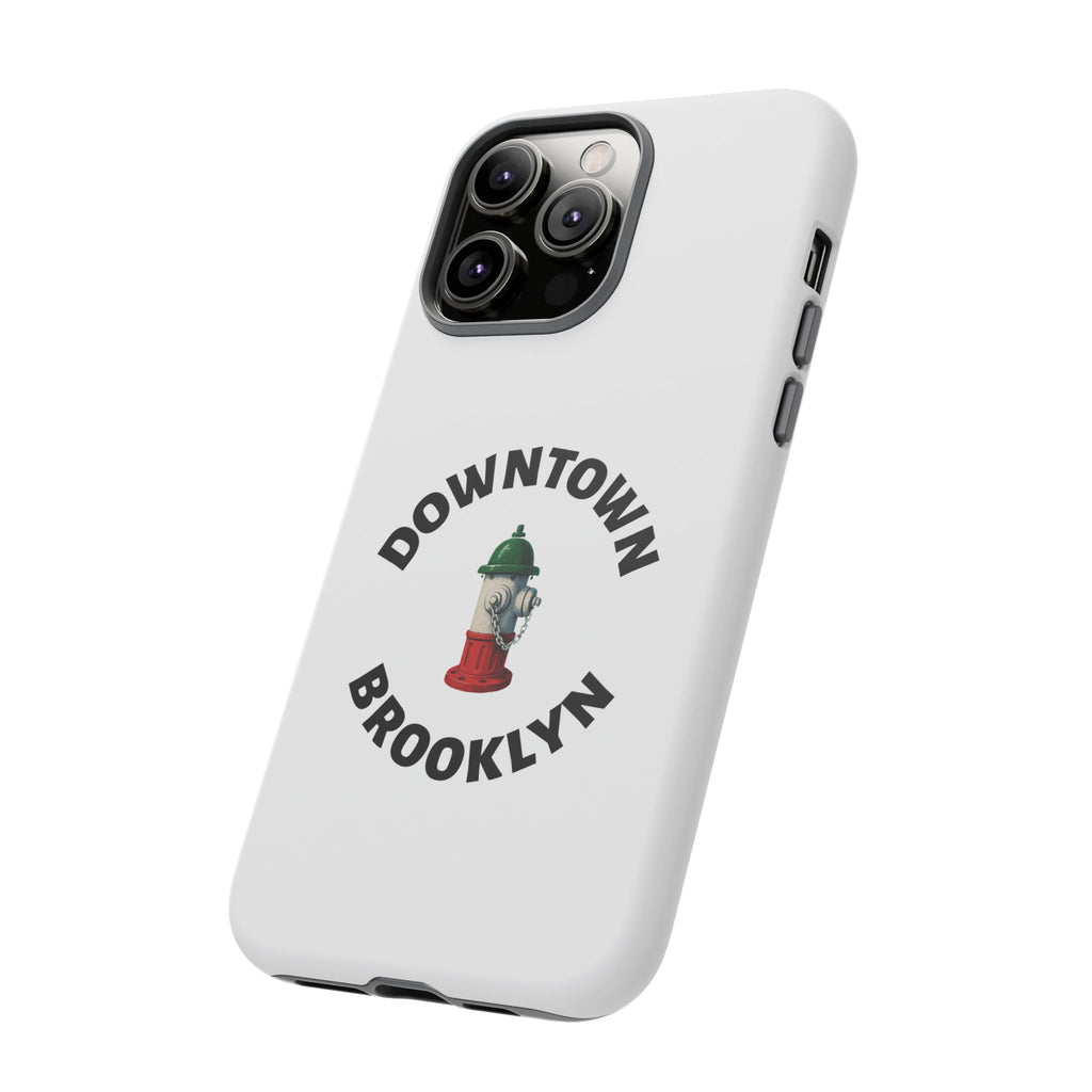 Downtown Brooklyn White Phone Case, Urban Style Phone Cover, Tough Smartphone Case, Gift for Italian Heritage, Fun Streetwear Accessories