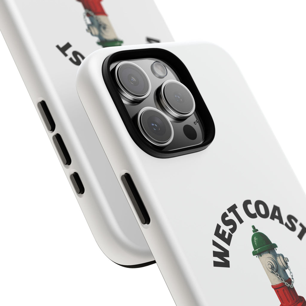 West Coast Italian White Phone Case, Urban Style Phone Cover, Tough Smartphone Case, Gift for Italian Heritage, Fun Streetwear Accessories