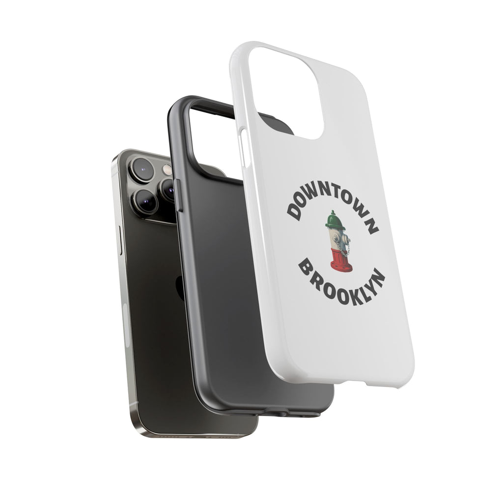 Downtown Brooklyn White Phone Case, Urban Style Phone Cover, Tough Smartphone Case, Gift for Italian Heritage, Fun Streetwear Accessories