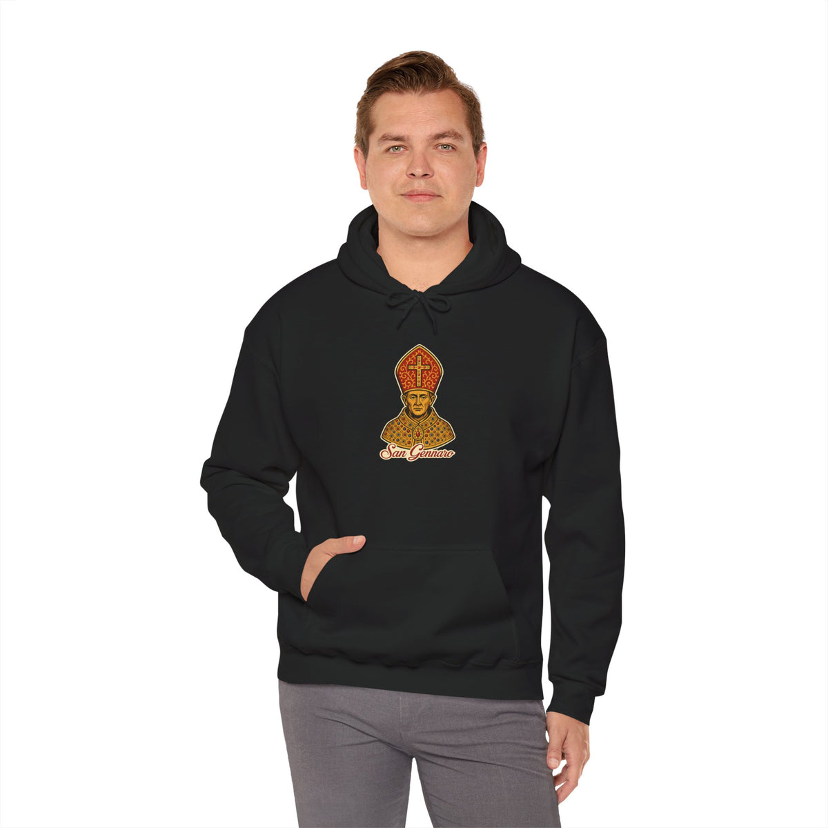 San Gennaro Hoodie — Italian Flag Script Pullover