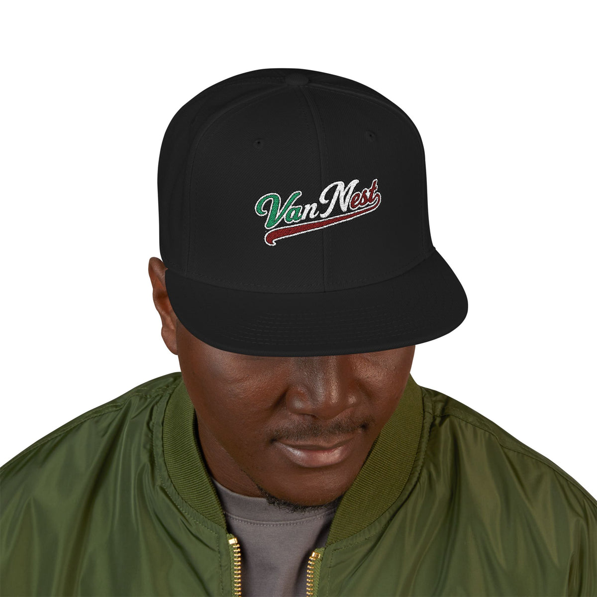 Van Nest Italian Embroidered Snapback Hat | Street Sign Patch Cap