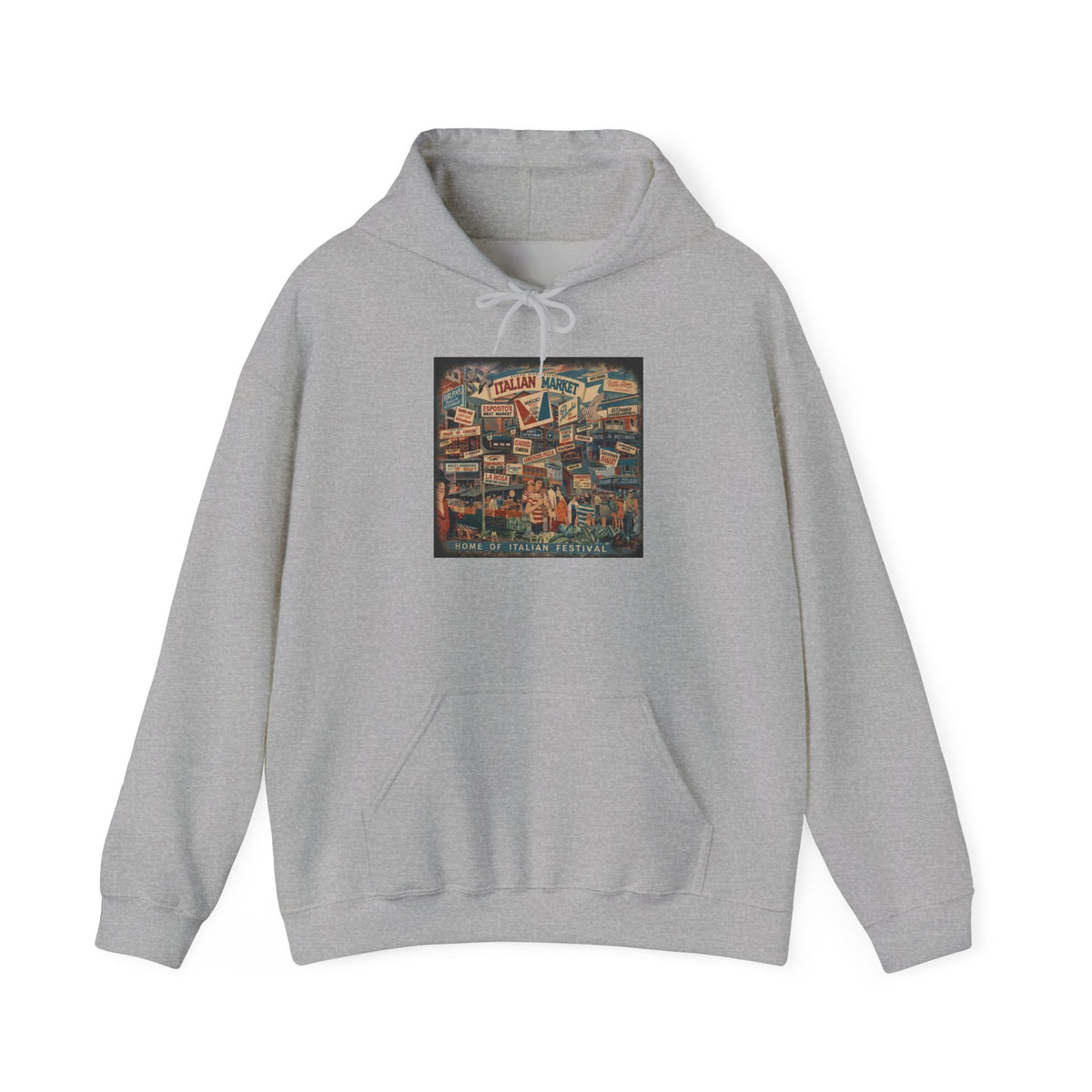 South Philly Italian Market Hoodie — Italian Flag Script Pullover