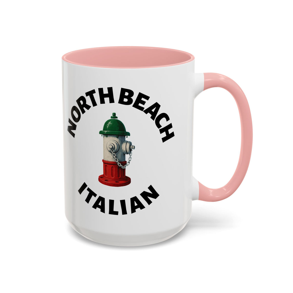 North Beach Coffee Mug with Fire Hydrant Design, Unique Gift for Italians, Fun Kitchen Decor