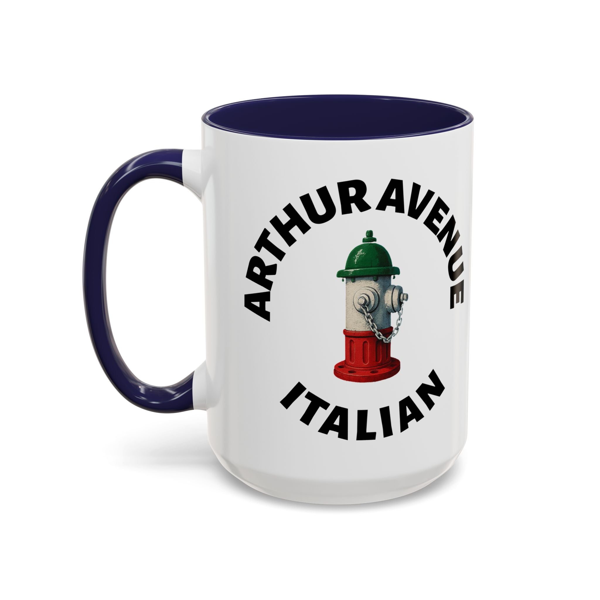 Arthur Avenue Coffee Mug with Fire Hydrant Design, Unique Gift for Italians, Fun Kitchen Decor